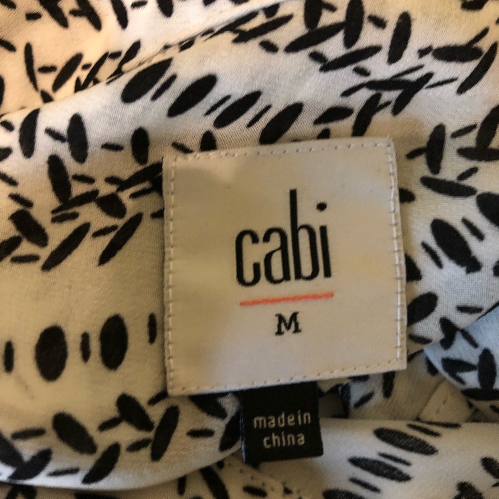 Cabi Button Down Sheer Split Back Blouse M - image 8